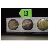 GROUP OF 3 MORGAN SILVER DOLLARS, 1882-S, 1885-0