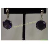 LADIES STERLING SILVER AND PURPLE AMETHYST