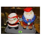 SANTA CLAUS COOKIE JAR AND PITCHER
