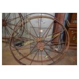 GROUP OF TWO 42" WAGON WHEELS