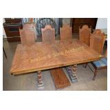 CONTEMPORARY DINING TABLE WITH 3 LEAVES AND 5