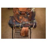 USED LEATHER SADDLE WITH 13" HIGHBACK SEAT