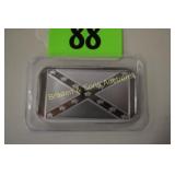 SILVER ONE OUNCE BAR DEPICTING CONFEDERATE