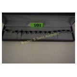 LADIES STERLING SILVER AND BLUE SAPPHIRE