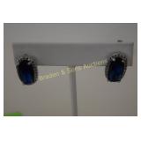 LADIES STERLING SILVER AND BLUE SAPPHIRE