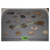 GROUP OF 19 NATIVE AMERICAN POINTS FOUND