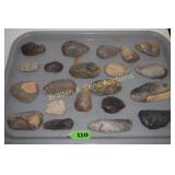 GROUP OF 21 NATIVE AMERICAN TURTLEBACK ARTIFACTS