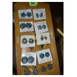 GROUP OF 10 TURQUOISE EARRING SETS