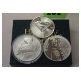 GROUP OF 3 BRILLIANT CANADIAN SILVER DOLLARS