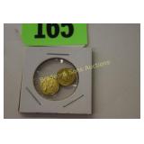GROUP OF 2 MINIATURE 2K GOLD MAXIMILAN