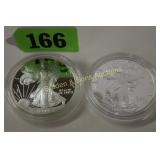 US 2000 AND 2001 PROOF SILVER EAGLES