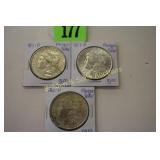 US 1887-P, 1891-P AND 1900-P MORGAN SILVER DOLLARS