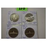 GROUP OF 4 US CLAD HALF DOLLARS, 1989-D, 1996-S,