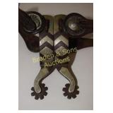 DOUBLE MOUNTED WESTERN SPURS BY RF FORD OF