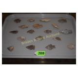 GROUP OF 18 NATIVE AMERICAN POINTS FOUND IN