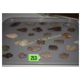 GROUP OF 25 NATIVE AMERICAN POINTS.FOUND IN