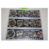 GROUP OF 3 MERRY XMAS COIN SETS FROM 2000.