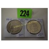 US 1886-P AND 1898-P MORGAN SILVER DOLLARS