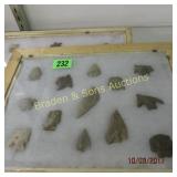 GROUP OF 13 NATIVE AMERICAN POINTS FOUND IN TOM