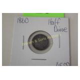 US 1860 SILVER HALF DIME.