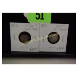 US 1835 SILVER HALF DIME AND 1852