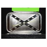 ONE OUNCE SILVER BAR DEPICTING CONFEDERATE FLAG