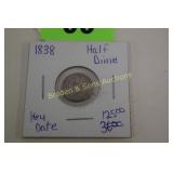 US 1838 KEY DATE SILVER HALF DIME