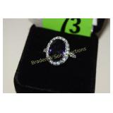 LADIES STERLING SILVER AND TANZANITE RING