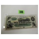 STATE OF SOUTH CAROLINA  $2.00 CURRENCY NOTE