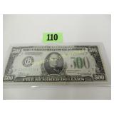 US SERIES 1934 BANK OF CHICAGO $500.00 BILL