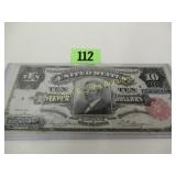US SERIES 1891 LARGE SIZE $10.00 BILL  SIGNED