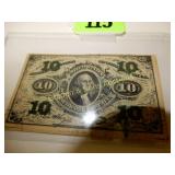 US 10 CENT FRACTIONAL CURRENCY NOTE