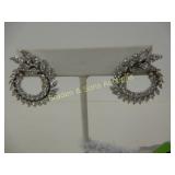 LADIES STERLING SILVER AND CZ EARRINGS