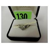 LADIES HEART SHAPED STERLING SILVER AND