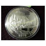 2010 YOSEMITE NATIONAL PARK 5 OUNCE SILVER ROUND