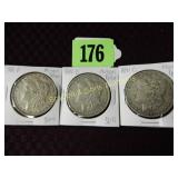 US 1884-O,  1888-P AND 1889-0 MORGAN SILVER DOLLAR