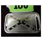SILVER ONE OUNCE BAR DEPICTING CONFEDERATE FLAG