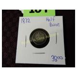 US 1872 SILVER HALF DIME
