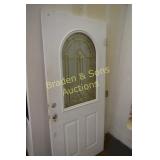 USED DOOR WITH LEADED GLASS
