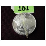 ONE OUNCE SILVER ROUND DEPICTING STATE OF TEXAS