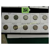 GROUP OF 10 BETTER DATE BUFFALO NICKELS