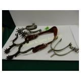 GROUP OF 2 PAIRS BUERMANN STAR STEEL COWBOY SPURS