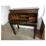 VINTAGE SMALL ROLL TOP DESK, 23" X 39"
