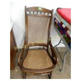 VINTAGE WICKER BACK ROCKING CHAIR