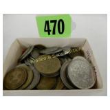 GROUP OF 50 ASSTD FOREIGN COINS