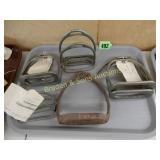 GROUP OF 4 PAIRS BUERMANN STAR STEEL STIRRUPS