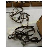 GROUP OF 2 VINTAGE WESTERN BITS WITH LEATHER