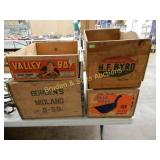 GROUP OF 4 VINTAGE WOODEN BOXES
