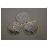 GROUP OF 3 ONE OUNCE SILVER ROUNDS