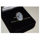 LADIES STERLING SILVER AND WHITE TOPAZ